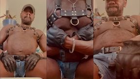 part 1 leather harness bbc titplay and sex toy session