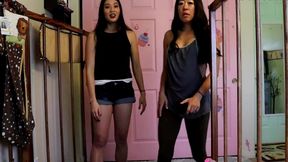 2 asian women change your messy abdl adult diaper