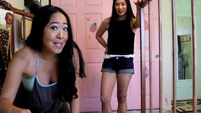 2 asian women change your messy abdl adult diaper