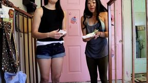 2 asian women change your messy abdl adult diaper