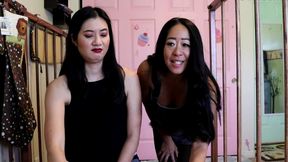 2 asian women change your messy abdl adult diaper