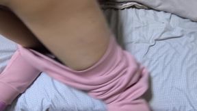 Sissy slut in jogging pant get her boy pussy fucked raw by massive BBC