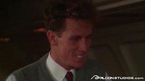FalconStudios - Vintage Jock Blowing A Hairy Hunk In An Airplane