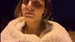 Public Whore Gets Pinched and Fingered While Car Passes by on Outdoor Beach