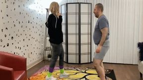 Cruel Wife Walks All Over Cuck Husband's Nuts til She Pops One