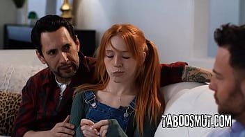 Pervy Stepdad Shares His Redhead Stepdaughter With A Social Worker