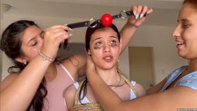 Red Ballgag Gift Turns Into a Full Rope Hogtie (HD 720p)