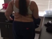 Bbw Darrthjas masturbates at work