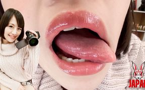 Moe Hazuki's Provocative Mouth Tongue and Saliva POV; Selfie Seduction