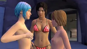 Lara Croft, Chloe, and Max’s Steamy 3D Anime Adventure Continues