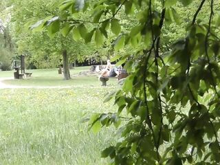 See me from Behind Trees when I make In nature's garb in Park and Milking My Tits