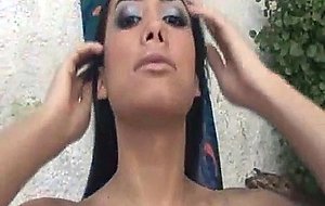 Hot ladyboy stripping and playing with her cock