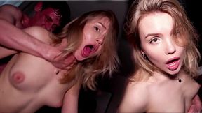 The teacher fucked her HARD AND ROUGH on the first day of college. It was a shock for this cute blonde when he filled her with cum