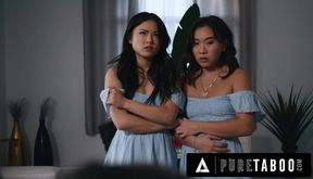 PURE TABOO Asian Stepsisters Lulu Chu & Kimmy Kimm Fulfill Their Stepdad's Doppelganger Fantasy