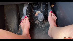 Driving Barefoot and Without Panties