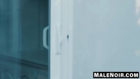 MaleNoir.com - Bearded XL's big black baton pokes Travis's bouncy ass