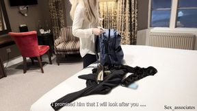 Stepmom's first-time double penetration in a toilet of a shared room with her step son