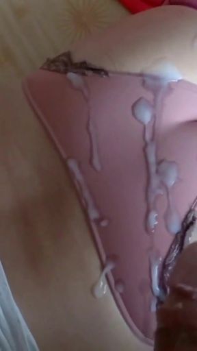 Big loads in my wife&#039;s ass, plus I masturbate alone and cum in those same panties   Clip 1