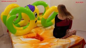 Alla's hot game with a big rare squeaky inflatable octopus!!!