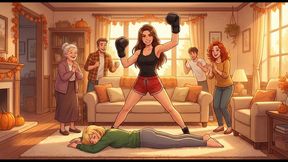 Female Boxing Confessions #12: Step-Sister's Thanksgiving Takedown
