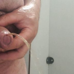 piss and cum in the shower at work