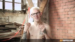 ”Blond Sub Got His Tiny Arse Screwed By A Huge Dildo”