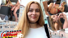 German Scout - Brunette Teen Seducing for Sex at Modeling Cast