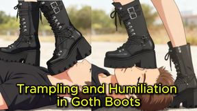 Face Trample in Goth Boots - Nataly Smothers You Under Heavy Chunky Boots