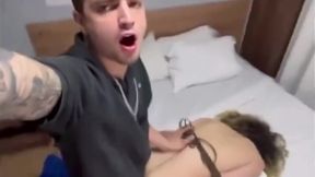 Sexy curly blond shemale love painal backshots