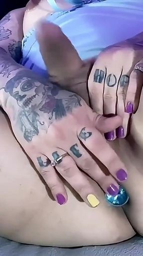 Small Tits, Big Dick and Tight Ass. Emma Ink Playing with Butt Plug
