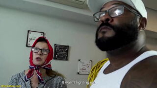 Slut takes a massive big black cock in her tight ass