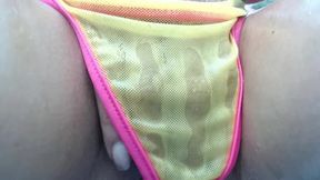 Oiled Pussy and Ass Play for Neighbors to Watch