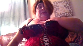 Tranny bbw talks about her corset, her pierced nipples, her belly, Her domme persona.