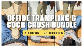 Office Trampling in Boots Bundle - 3 Clips of Cock Crushing and Domination