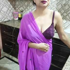 Indian step mom surprise her step son Vivek on his birthday in Kitchen Dirty talk in hindi voice saarabhabhi6 roleplay hot sexy