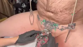 PART 2 of Mistress Noir using needles on my slave-husband! 🤗 To me this is pretty amazing .... Mistress noir keeps on pushing needles through his skin, and he is able to keep still and take it. Wow! 🥰