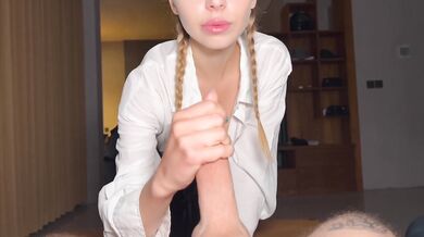 Petite blonde teen stepsister deepthroats my thick big cock sloppy stepsiblings reposed on camera