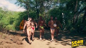 SEAN CODY - Sun-Kissed Hunks Go From Beach To Bed For A Wild Orgy Ending With Multiple Loads On The Cum Dump's Asshole