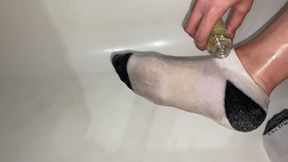 Foot Oil Massage in Ankle Socks