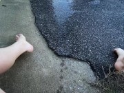 Naughty Slut Power Pisses out in Public, anyone could have seen me! I love my fountain at the end!