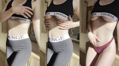 French joi s girl spurts cum and squirts after sport alone