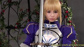 ”Japanese stunning babe in her uniform being pleased”