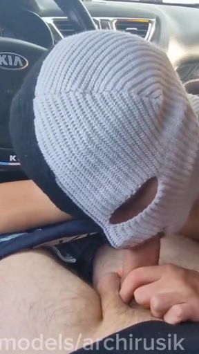 Slut hard bareback on the road eating daddy's cum near the shopping mall   Clip 2