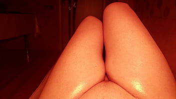 Oil HANDS-FREE Mega Cum Hot Shiny Femboy Squirting Orgasm Smooth thighs and Cute Dick