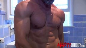 NASTYDADDY Muscular Bearded Mature Hunter X Masturbates Solo