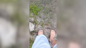 Bare feet playing in the mud