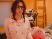 Nerdy trans touches herself whenever she's alone.