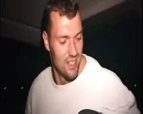 Hot blonde gets fucked in the parking lot by a bald guy