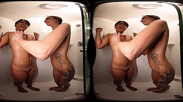 DOUBLE SHOWER WET TIT TEASE VR feat ASTRODOMINA & LOLA VIXEN
