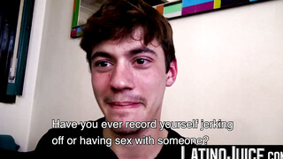 LatinoJuice.com - Beautiful boy Esteban gobbles my uncut cock and eats my sticky load